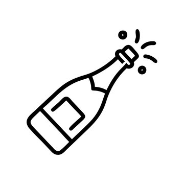 recommend clip art: Champagne bottle icon outline line art illustration