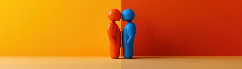 leadership in partnerships flat design side view influential roles theme 3D render Split-complementary color scheme