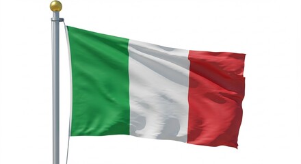 Obraz premium Italian Flag Waving Green White Red National Symbol Italy