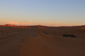 sunset over the desert