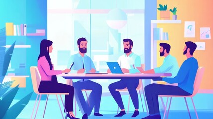 Teamwork meeting, tablet and business people in office workplace. Collaboration, technology and workers, men or employees with touchscreen planning sales, research or financial strategy in company