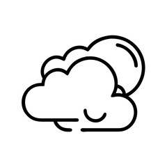 Simple cloud icon outline line art style