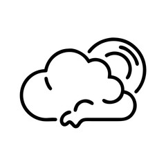 Simple cloud icon outline line art style