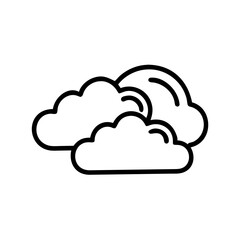 Simple cloud icon outline line art style