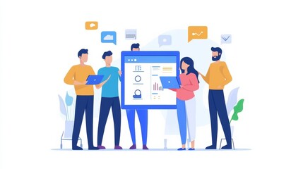 Teamwork meeting, tablet and business people in office workplace. Collaboration, technology and workers, men or employees with touchscreen planning sales, research or financial strategy in company