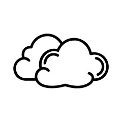 Simple cloud icon outline line art style