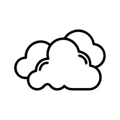 Simple cloud icon outline line art style