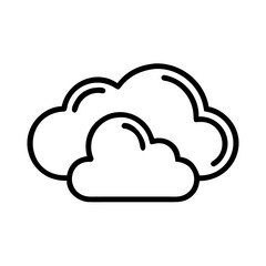 Simple cloud icon outline line art style