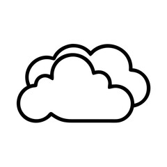 Simple cloud icon outline line art style