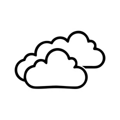 Simple cloud icon outline line art style