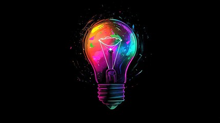 Fototapeta premium Rainbow Lightbulb: Creativity & Innovation