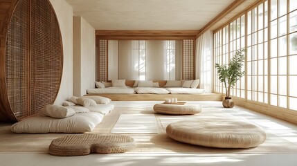 Modern zen living room bright and tranquil minimalist design