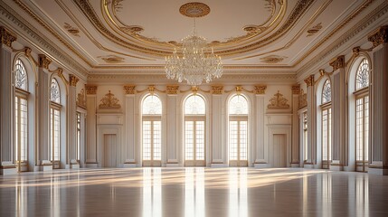 Fototapeta premium Elegant grand hall interior design luxurious setting architecture