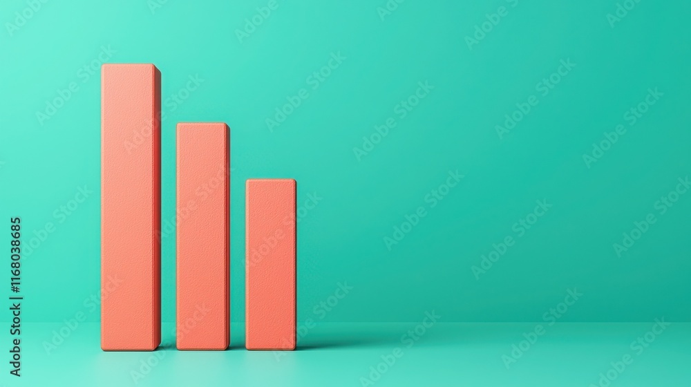 Aufkleber 2025 goals setting with vision and strategy. colorful bar graph on a teal background representing da