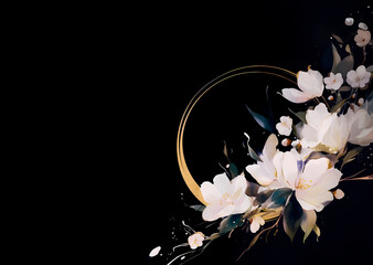 黒背景の花のテンプレート