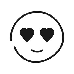 Hand drawn line face in love on white background.