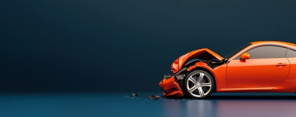 car wrecks concept. An abstract visualization of glowing beams highlighting key evidence at an accident scene