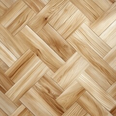 A detailed wooden floor texture with a herringbone pattern, showcasing light wood tones and a smooth finish, ideal for interior design and flooring projects.