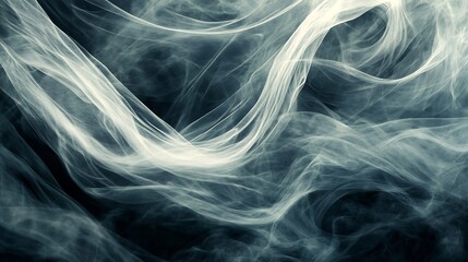 Obraz premium Abstract swirling smoke patterns on black background.
