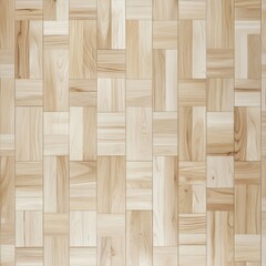 Naklejka premium A light-colored wooden floor pattern with a geometric design, showcasing various wood grain textures and subtle hues.