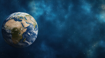 Fototapeta premium Earth in space with starry background, showcasing its beauty and diversity
