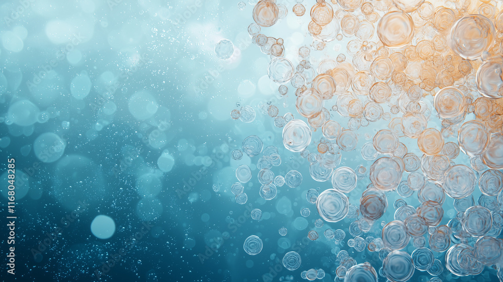Poster submerged symphony: abstract underwater scene with ethereal jellyfish, creating a mesmerizing dance 