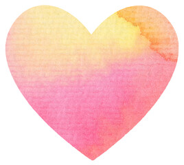 Watercolor heart texture. Watercolor heart elements for design.