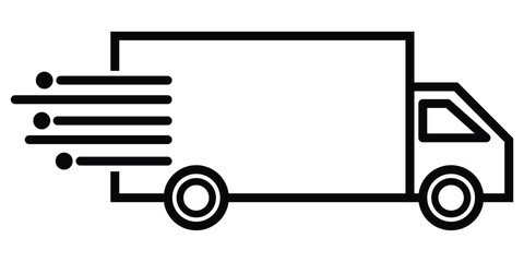 Fast Delivery Truck Icon, Delivery Van Icon for websites and apps. fast shipping delivery truck icon eps 10.