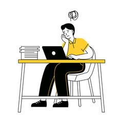 Stress Burn Out Character Illustration 7