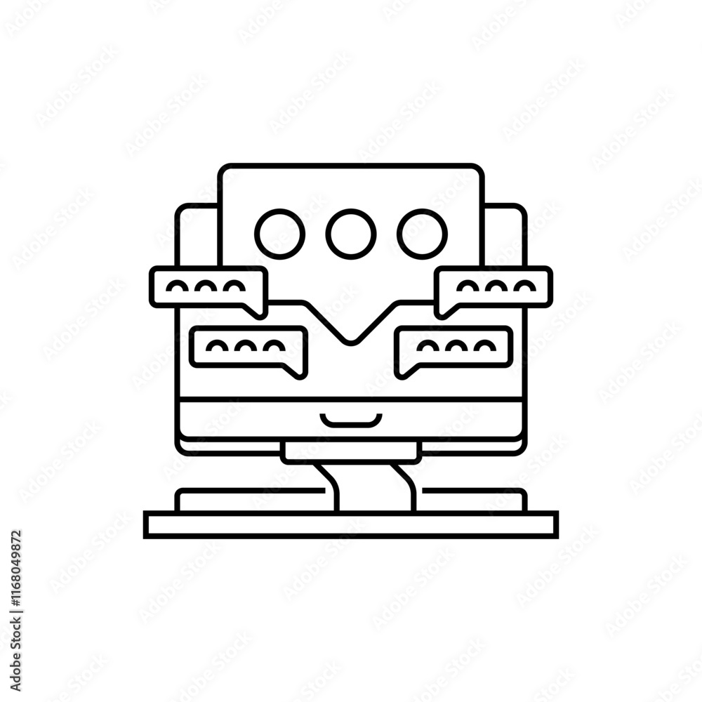 Poster live chat line icon. linear style sign for mobile concept and web design. outline vector icon.