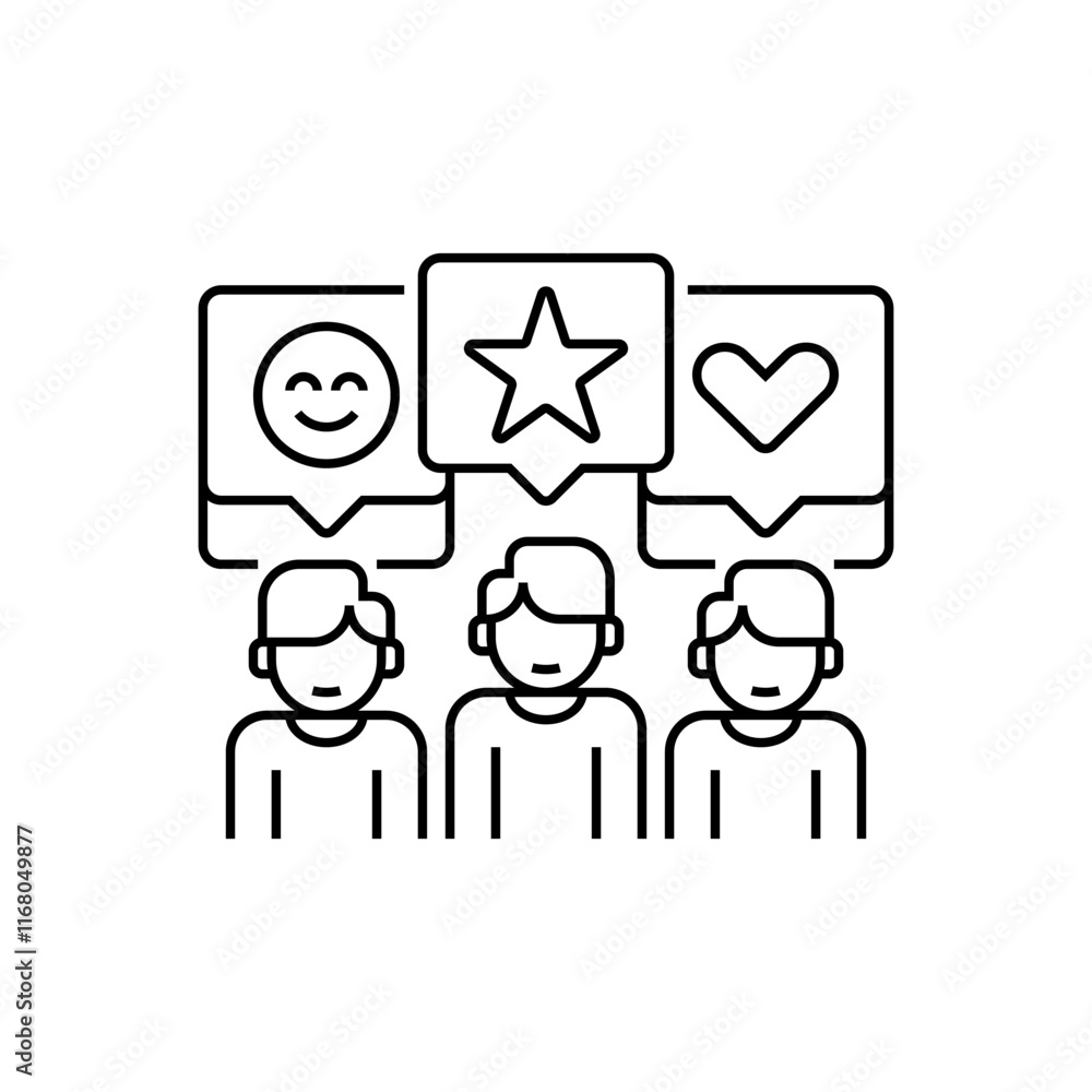 Poster customer feedback line icon. linear style sign for mobile concept and web design. outline vector ico