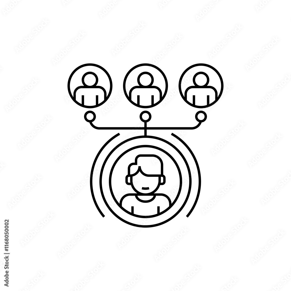 Poster referral program line icon. linear style sign for mobile concept and web design. outline vector icon