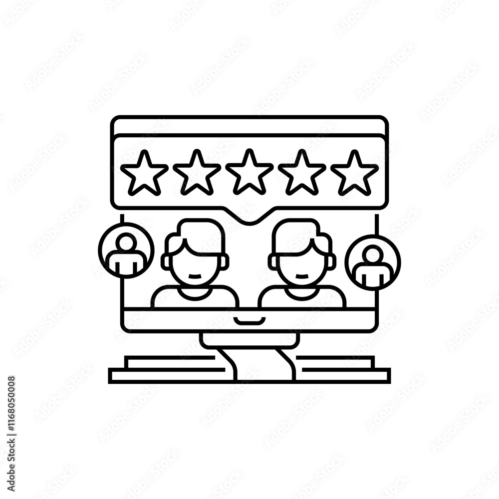 Poster rating stars line icon. linear style sign for mobile concept and web design. outline vector icon.