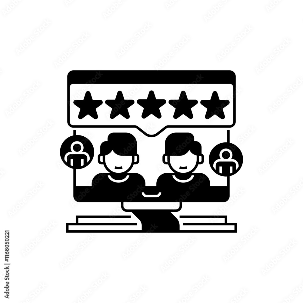 Poster rating stars line icon. linear style sign for mobile concept and web design. outline vector icon.