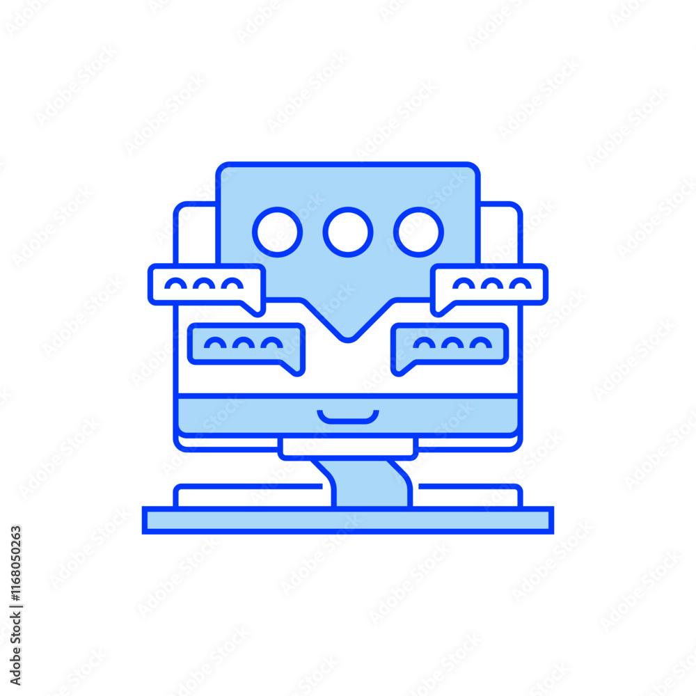 Poster live chat line icon. linear style sign for mobile concept and web design. outline vector icon.