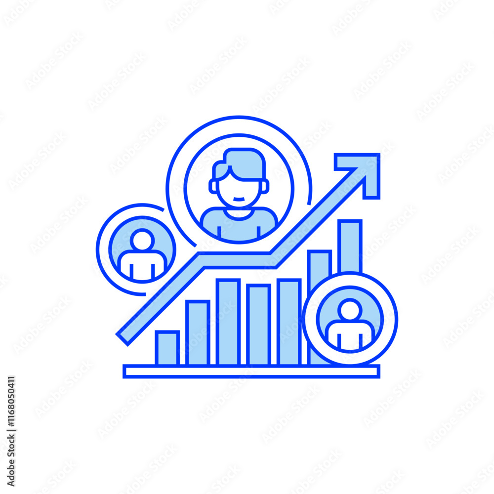 Poster engagement rate line icon. linear style sign for mobile concept and web design. outline vector icon.