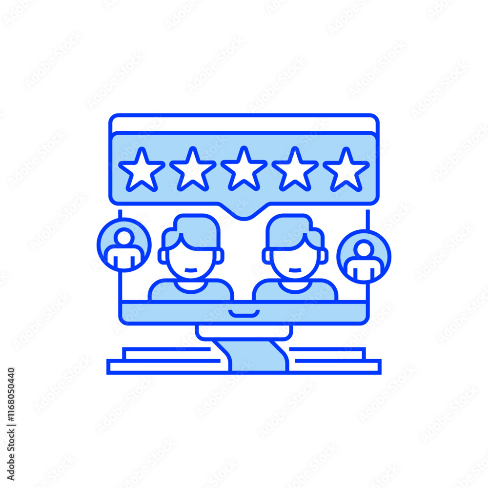Poster rating stars line icon. linear style sign for mobile concept and web design. outline vector icon.