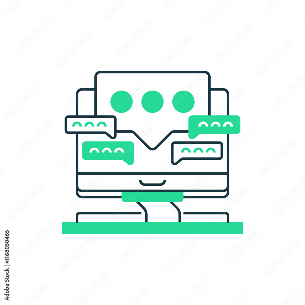 Poster live chat line icon. linear style sign for mobile concept and web design. outline vector icon.