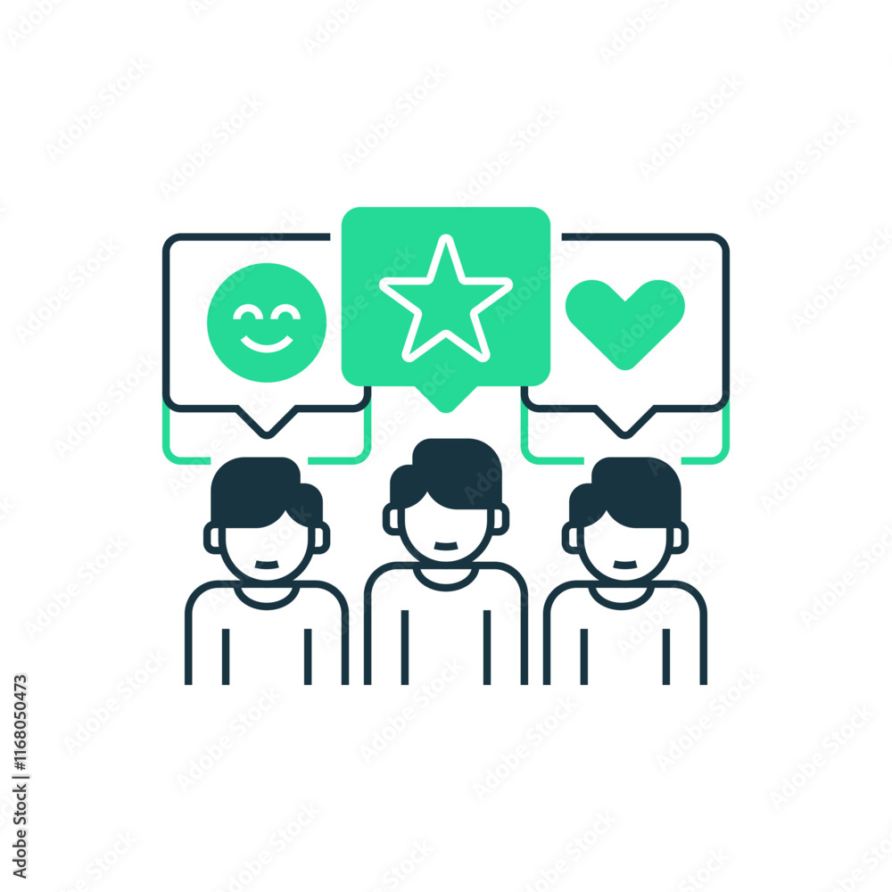 Poster customer feedback line icon. linear style sign for mobile concept and web design. outline vector ico
