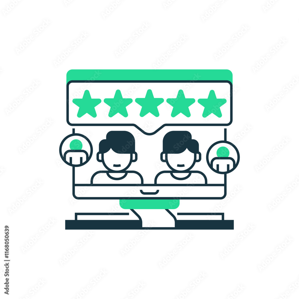 Poster rating stars line icon. linear style sign for mobile concept and web design. outline vector icon.