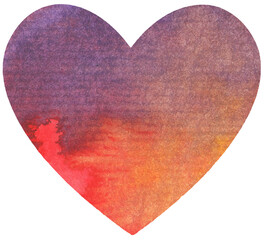 Watercolor heart texture. Watercolor heart elements for design.