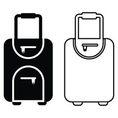 Obraz premium luggage bag icon for travel or trip. travel bag icon set. vector illustration eps 10.