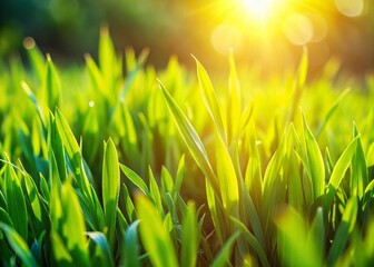 Fototapeta premium Abstract Green Grass Texture Background - Close Up Nature Photography
