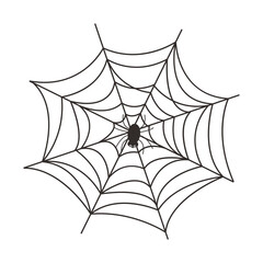 Fototapeta premium Black Spider Web Illustration. Isolated Vector icon in Simple Decoration.