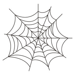 Black Spider Web Illustration. Isolated Vector icon in Simple Decoration.