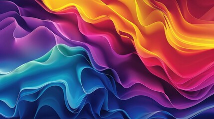Obraz premium A Stunning Abstract of Fluid Waves in Bright and Vibrant Rainbow Patterns for Visual Splendor