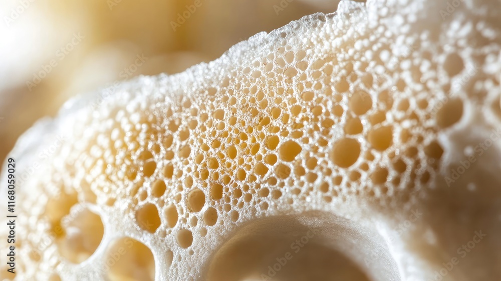 Poster close-up of natural texture featuring bubbles and foam from organic material capturing intricate pat