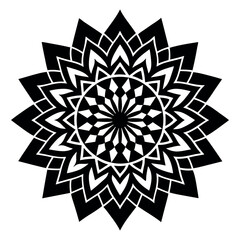 Intricate Black and White Mandala Design - Geometric Art Pattern