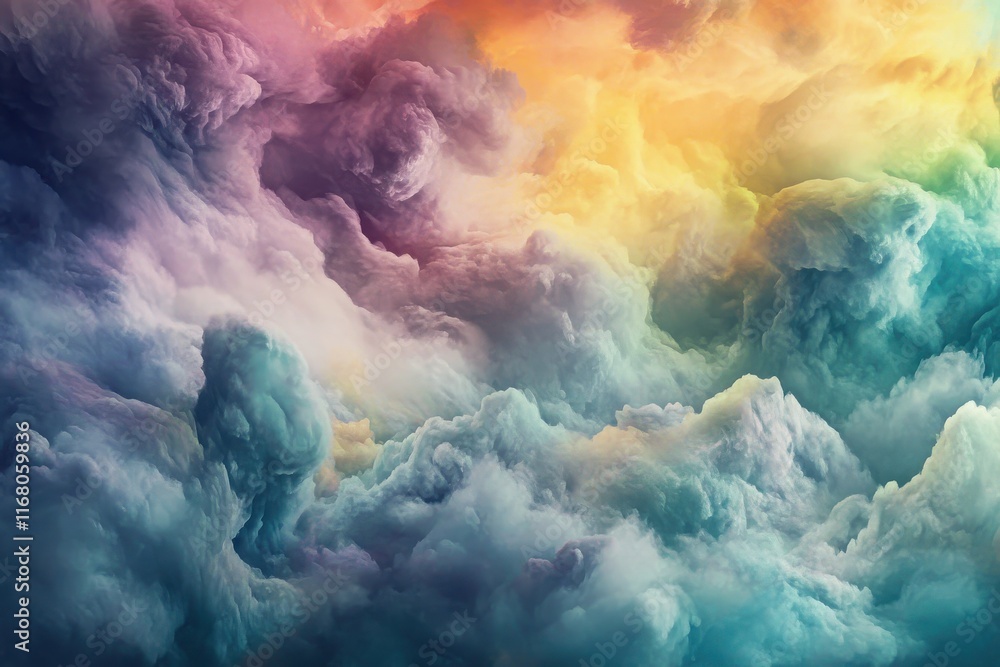 Poster soft, cloud-like colorful abstract texture in a seamless pattern.