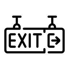 exit sign Line Icon